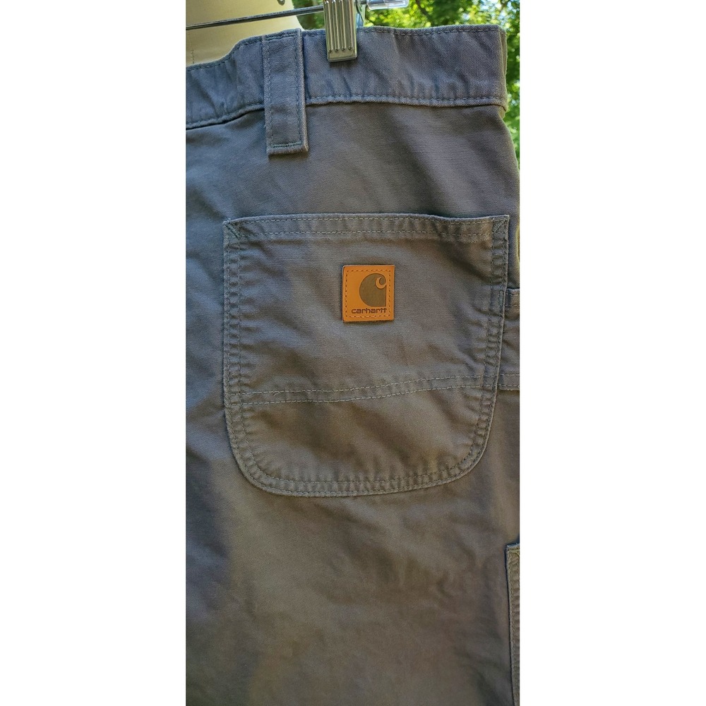 Carhartt B151 Gray Canvas Work Dungaree Pants Mens 38x30 Original Fit